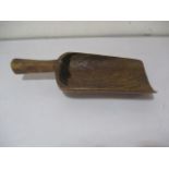 A treen grain scoop, possibly Scandinavian, 38.5cm length