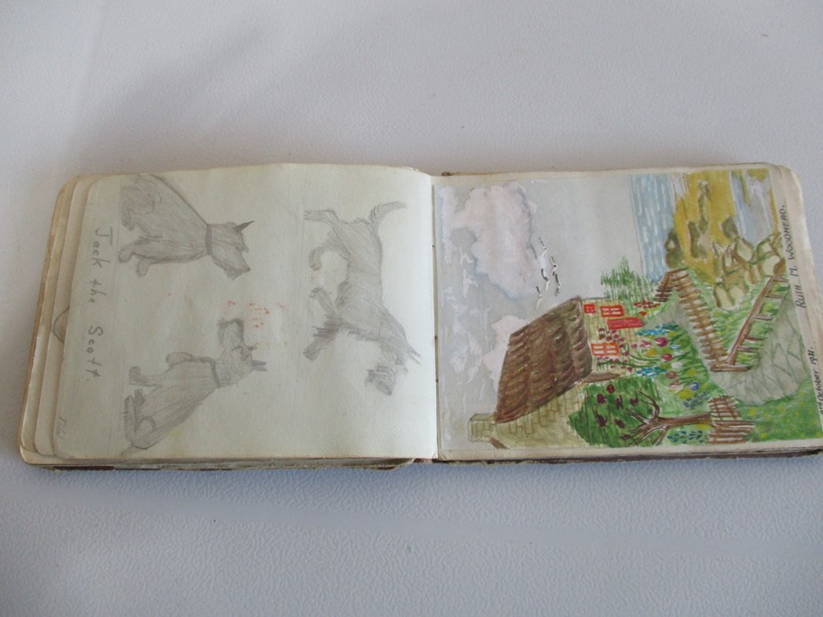 A vintage autograph book circa 1930 with various drawings, poems etc. - Image 19 of 29