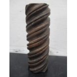 An early Alan Wallwork studio pottery vase in the form of a screw thread, approx 19.5cm height
