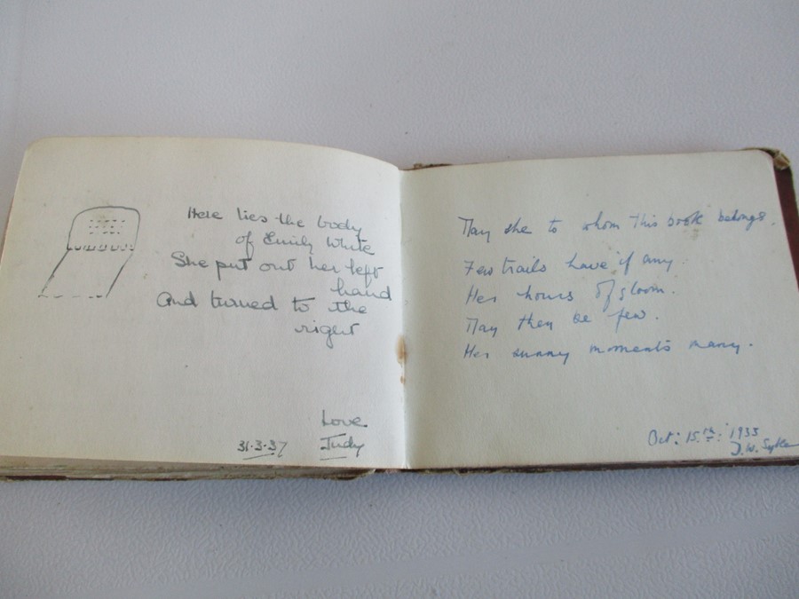 A vintage autograph book circa 1930 with various drawings, poems etc. - Image 26 of 29