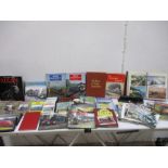 A collection of railway memorabilia including books, DVDs, VHS, Model Locomotive etc.