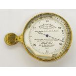 A late 19th/early 20th century pocket barometer, Elliot Bros, Hutchinsons Improved Surveying Aneroid