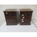 A pair of miniature set of six drawers