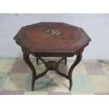 Edwardian inlay centre table (A/F)