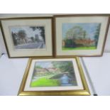 Two mix media framed prints by artist Hazel Parsons entitled "The Meadows - Somerset" & "By The Cool