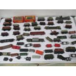 A collection of various Hornby 00 gauge wagons and rolling stock.