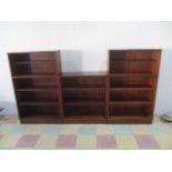 Three G Plan freestanding bookcases