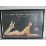 A 1994 poster for Peta " I'd rather go naked than wear fur" with Christy Turlington