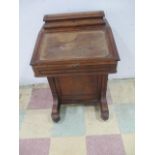 A Victorian walnut veneer davenport - A/F some loose parts present