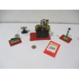 A Mamod stationary model steam engine etc