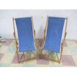 A pair of vintage deck chairs