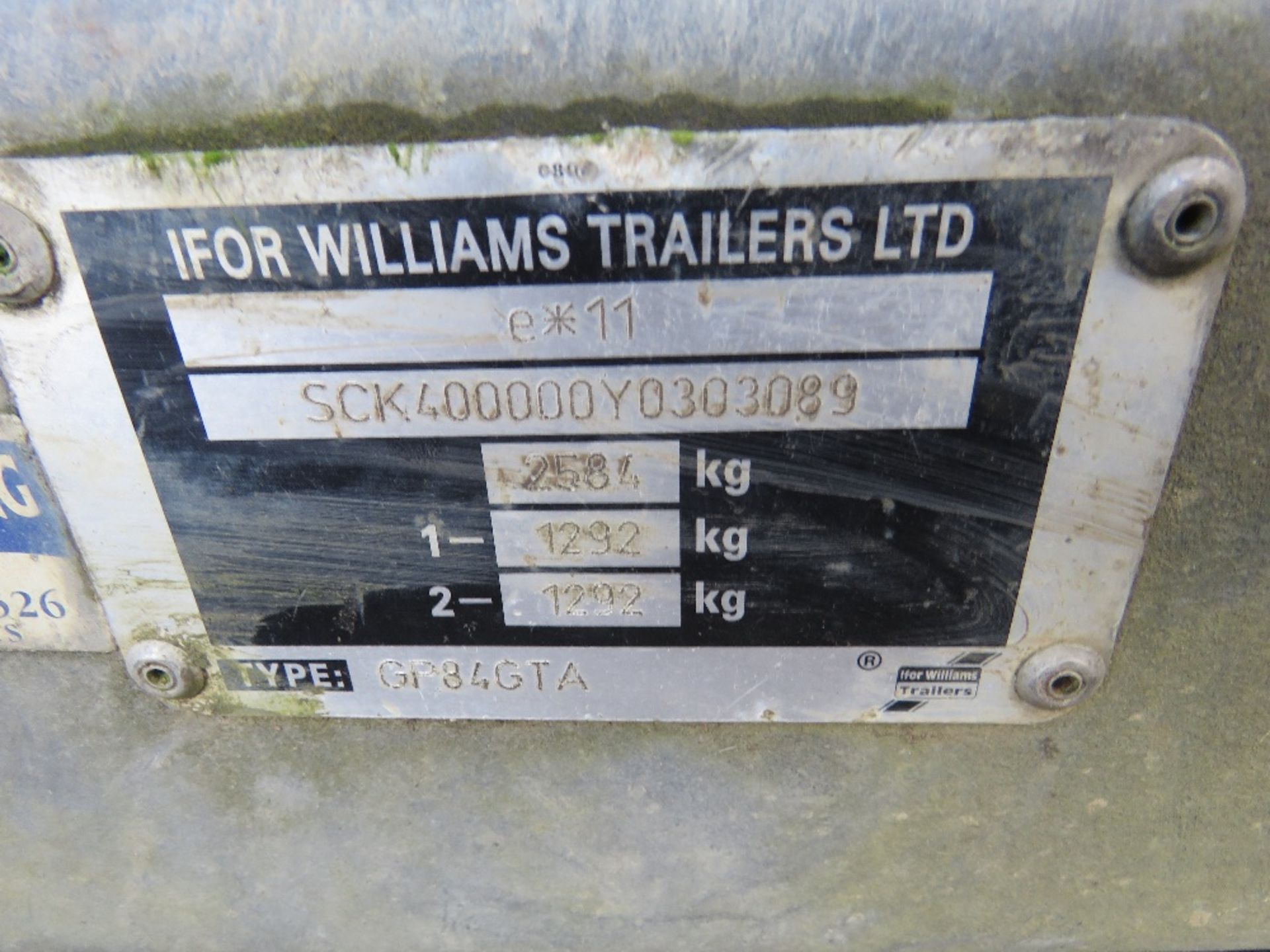 IFOR WILLIAMS GP84GTA MINI DIGGER TRAILER SN:SCK40000070303089 - Image 3 of 5