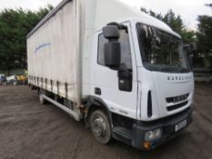 IVECO 75E16 CURTAINSIDE 7.5 TONNE LORRY, EURO 5 ENGINE. 415,161 REC KMS. AUTO GEARBOX. REG: GN11