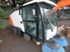 JOHNSTON 142A.101T COMPACT SIZED YARD SWEEPER, REG:GX10 LPK. WHEN TESTED WAS SEEN TO DRIVE, SUCK AND