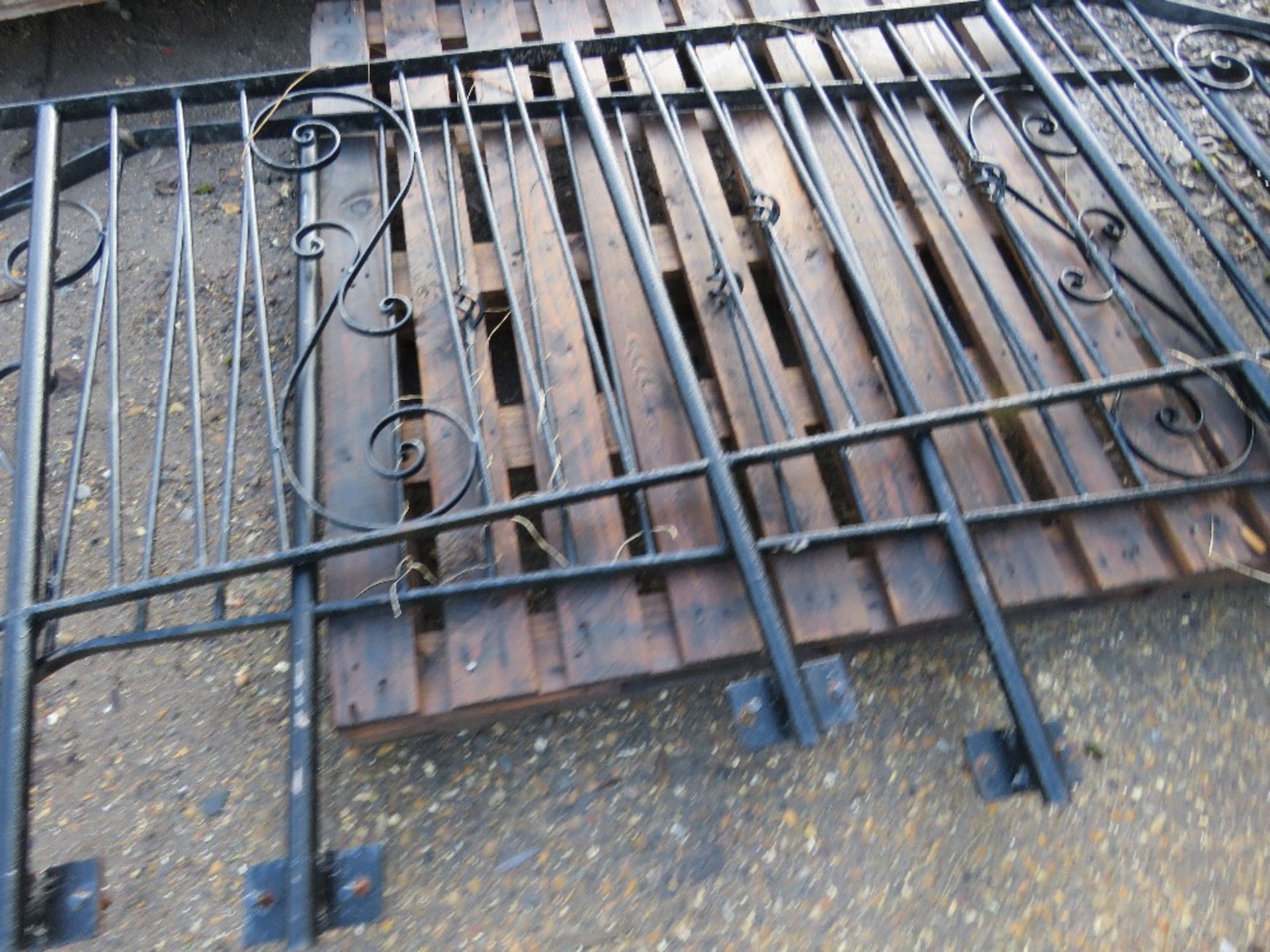 2 X DECORATIVE METAL BALLISTRADE STAIR RAILS, CIRCA 9FT LENGTH EACH This items is being item sold
