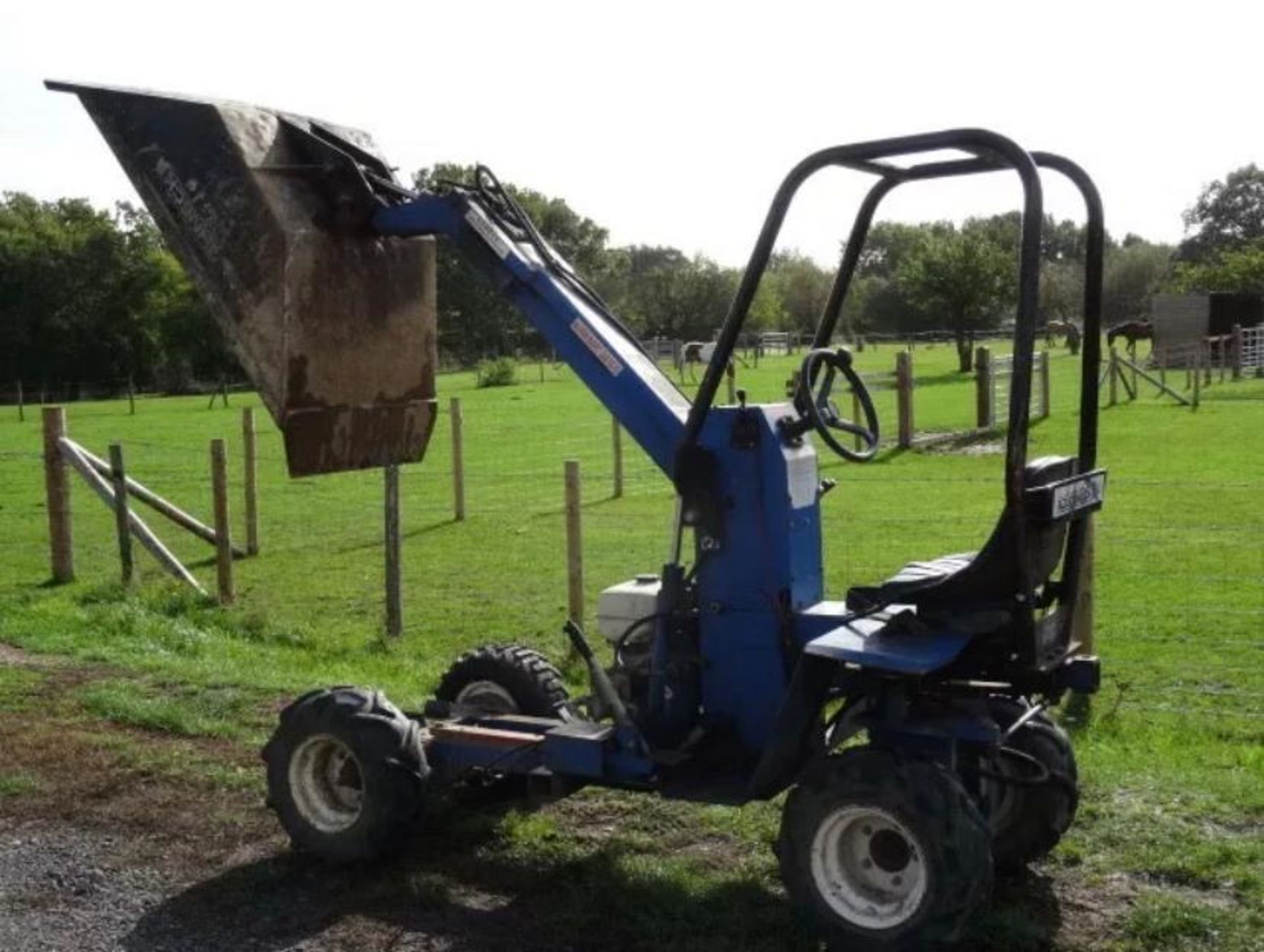 ROUGHNECK +4 TYPE HIGH TIP COMPACT SIZED DUMPER SUPPLIED WITH TOWING EQUIPMENT AS SHOWN. VENDOR'S - Image 2 of 11