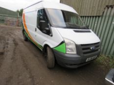 FORD TRANSIT MEDIUM ROOF PANEL VAN REG:GL09 AEX. MILEAGE NOT SHOWING. INCLUDES SPARE PANELS,