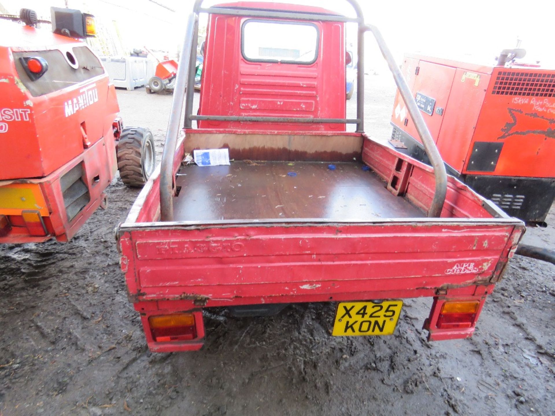 Piaggio Ape 50 3-wheel pick up truck, reg. X425 KON, WITH V5 AND TEST TO 09.02.2020 WHEN TESTED - Image 5 of 5