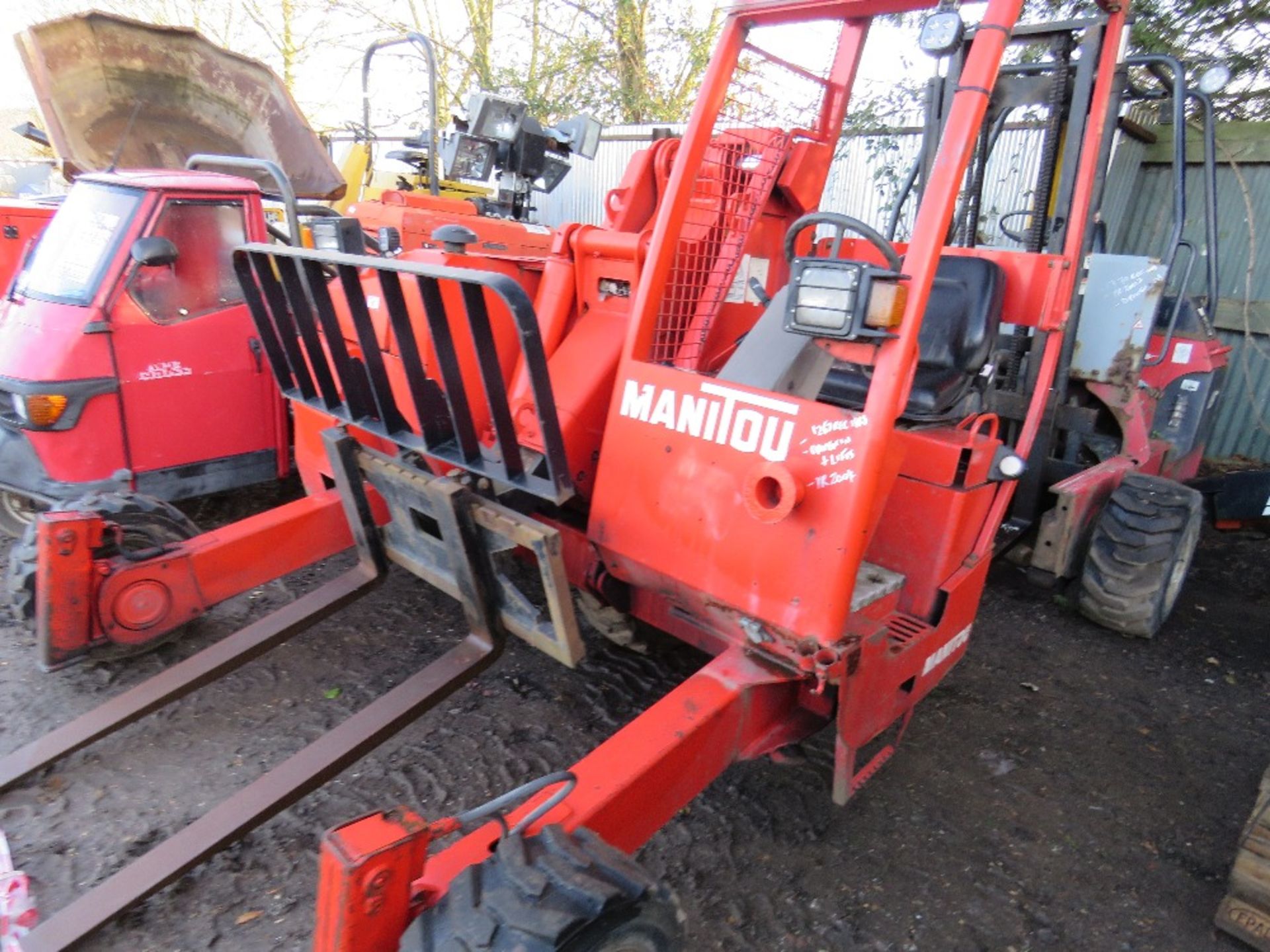 Manitou telescopic piggy back forklift, 1263 rec.hrs, yr2004. Direct ex local company. WHEN TESTED - Image 3 of 6