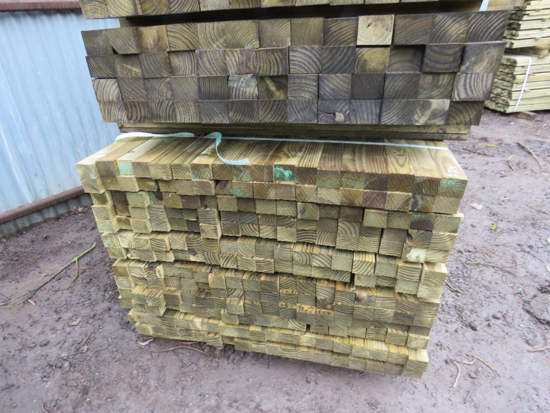 2 LARGE PACKS OF TIMBER POSTS APPROX. 372 1.8MX5.5CM - Image 3 of 3