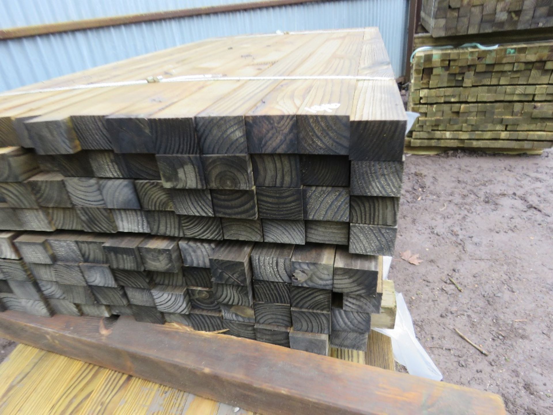 2 PACKS OF ASSORTED TIMBER FENCING POSTS APPROX. 140 TOTAL, ONE PACK 1.8MX5.5CMX7CM ONE PACK 2.4M - Image 2 of 3