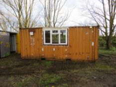 20FT SECURE OFFICE CONTAINER WITH PATIO DOORS AND LARGE WINDOWS. WITH KEYS. BUYER TO MAKE OWN