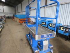 POWER TOWER SCISSOR LIFT ACCESS UNIT, YEAR 2016, DIRECT FROM LOCAL COMPANY WHO ARE NOW HIRING ALL