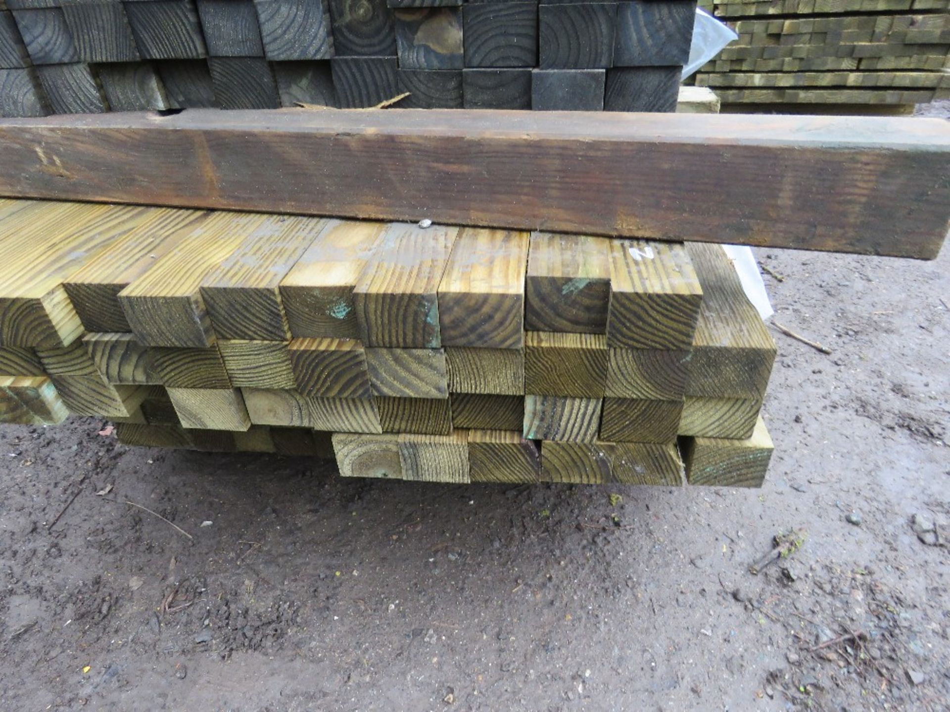 2 PACKS OF ASSORTED TIMBER FENCING POSTS APPROX. 140 TOTAL, ONE PACK 1.8MX5.5CMX7CM ONE PACK 2.4M - Image 3 of 3