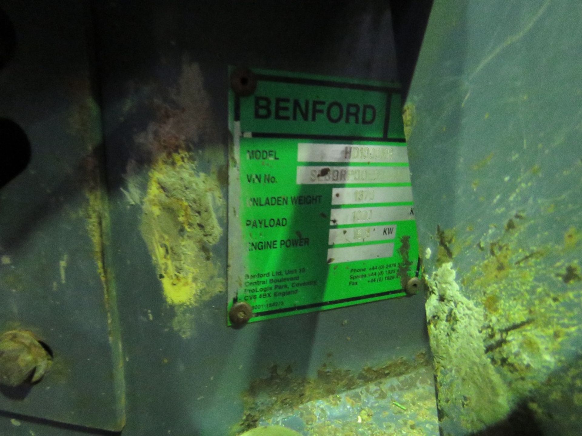 BENFORD HD1000 HIGH TIP DUMPER, YR2006 SN: SLBDRP00E604HM171 DIRECT FROM LOCAL COMPANY. WHEN - Image 2 of 6