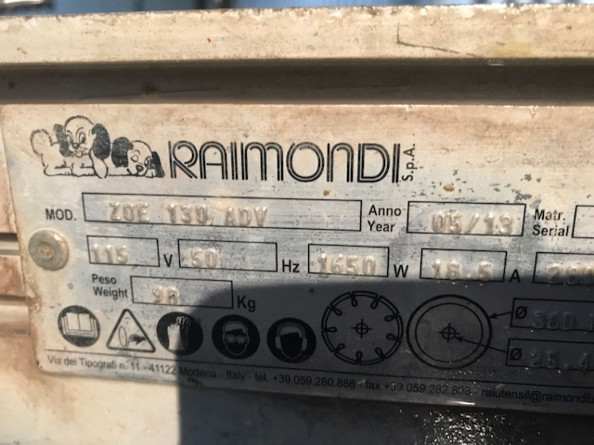 RAIMONDI ZOE 130 ADV 110 VOLT MARBLE CUTTING SAWBENCH, DIRECT FROM COMPANY LIQUIDATION, WORKING WHEN - Image 4 of 5