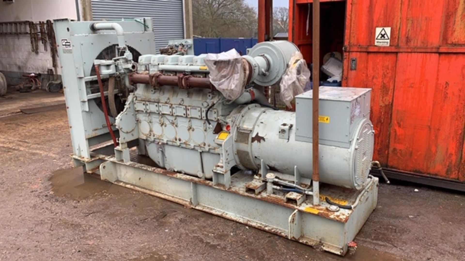 DORMAN 6 CYLINDER DIESEL ENGINED GENERATOR, FROM PAPERWORK BELIEVED TO BE 500KVA APPROX. 590HP - Image 2 of 5