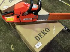 4no. Deko petrol engined chainsaws, boxed