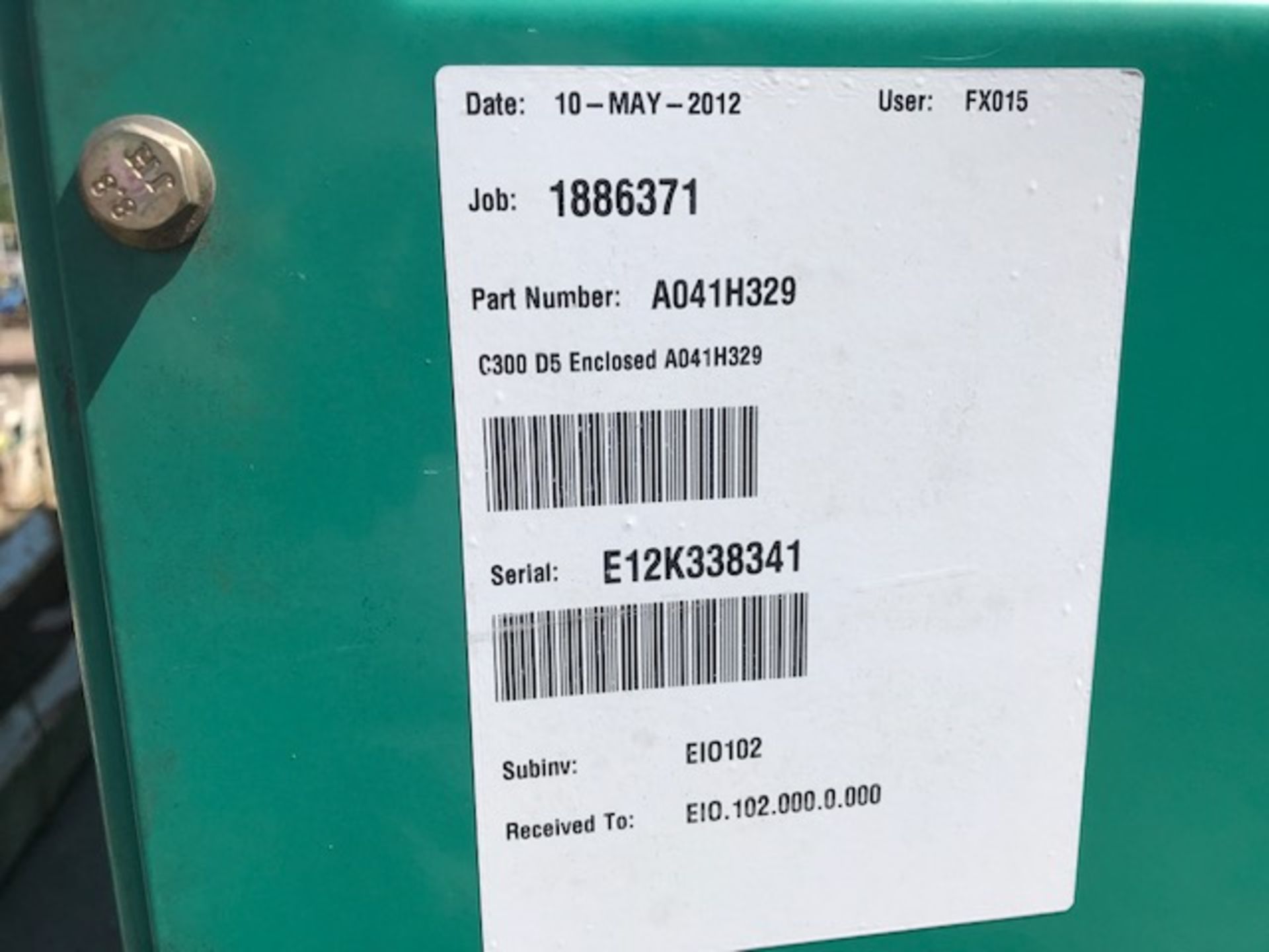 CUMMINS ENGINED 300KVA GENERATOR YEAR 2012 8367 REC HRS. DIRECT FROM LOCAL COMPANY AFTER UPGRADING - Image 7 of 14