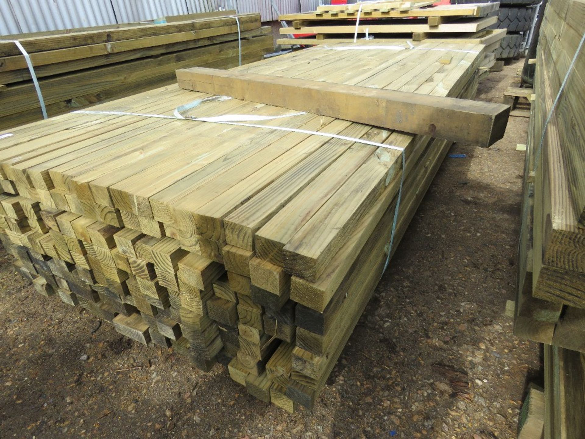 Large pack of timber posts, approx. 210no. in total, 45mmx55mm