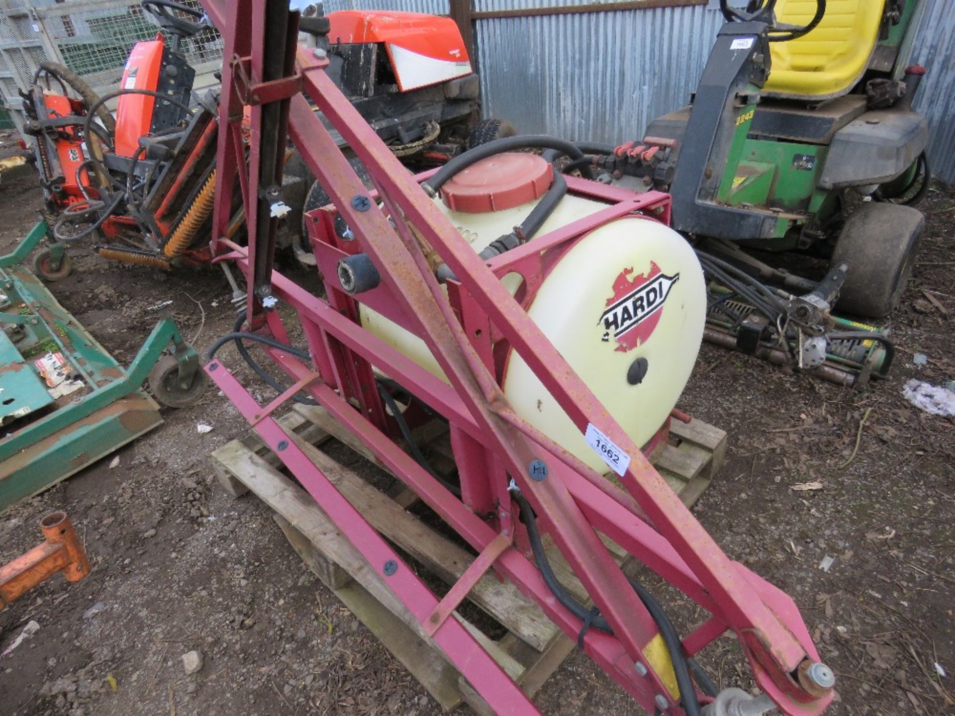 Hardi PTO powered compact tractor sprayer, 15ft approx. boom