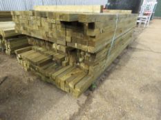 Large qty of timber posts, 45mmx55mm, 2.1 to 2.7m approx. 290no. in total