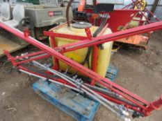 Small compact tractor mounted sprayer, 15ft approx. boom