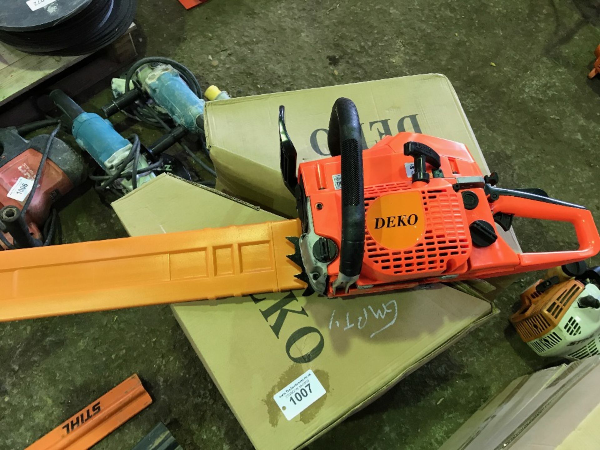 4no. Deko petrol engined chainsaws, boxed