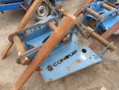 SET OF CONQUIP EXCAVATOR MOUNTED PALLET FORKS, UNTESTED