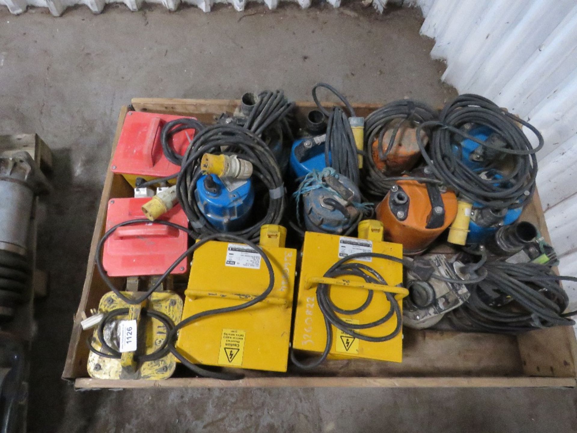 5 X ASSORTED TRANSFORMERS PLUS 10 X SUBMERSIBLE WATER PUMPS. All items "sold as seen" or "sold as