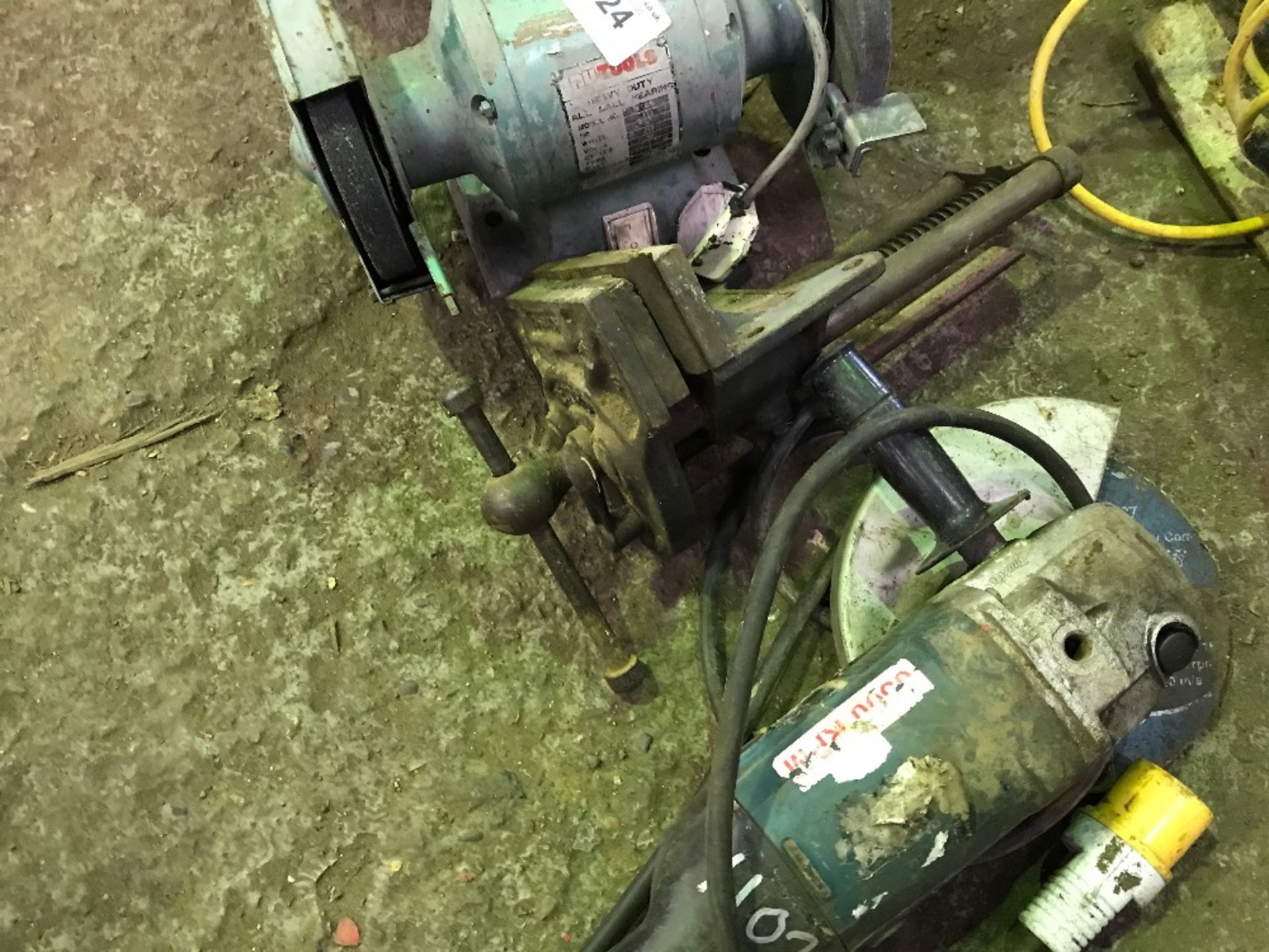 240v Bench grinder, vice and 110v angle grinder - Image 2 of 3