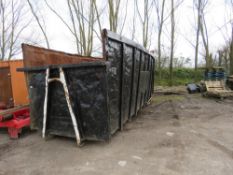 Hook bin waste skip, 40yard capacity approx.