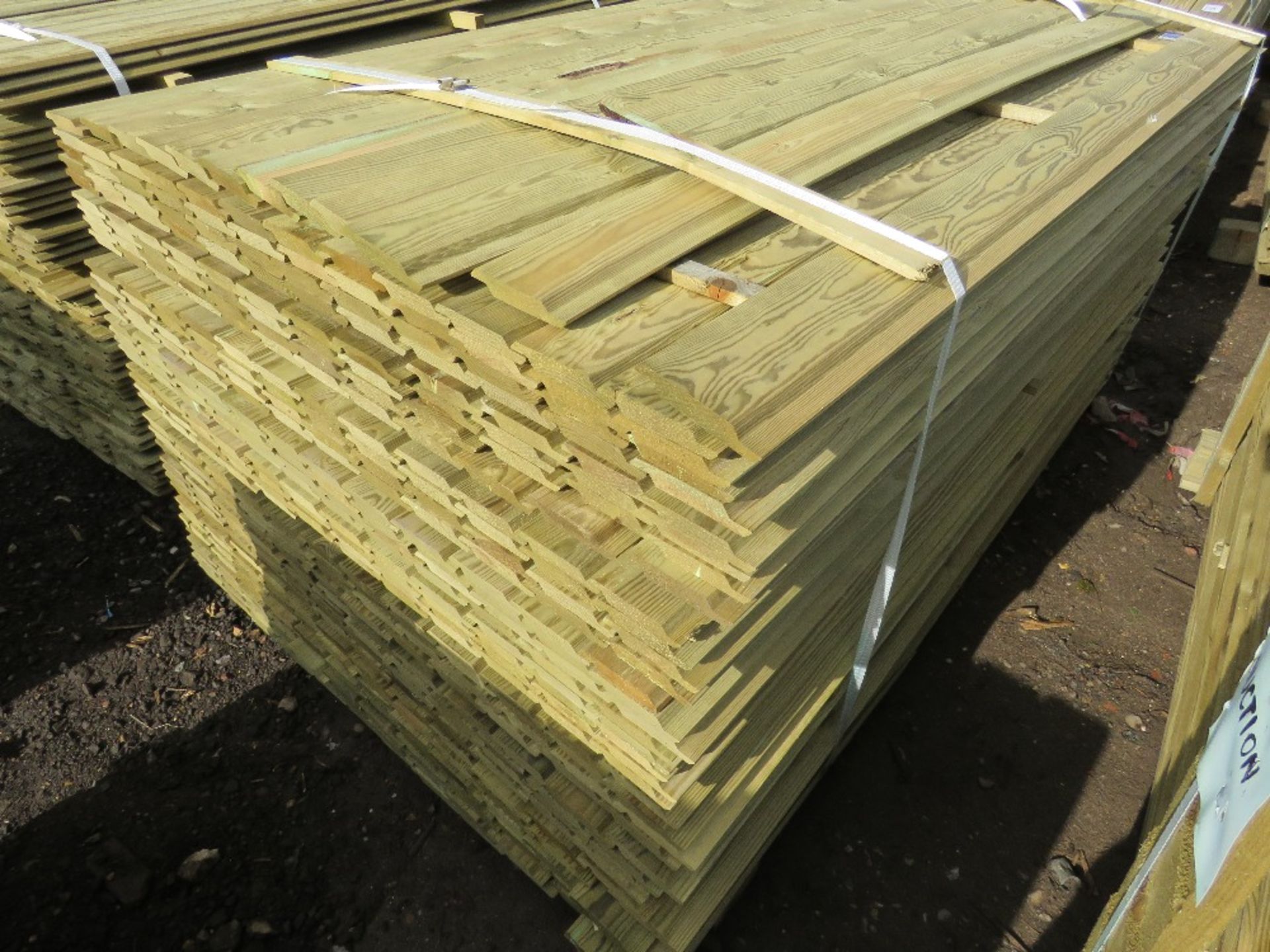 Pack of shiplap timber cladding, 1.73m length x 10cm wide approx.