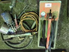 Rigid pump, spray gun, poker, ladle and burner