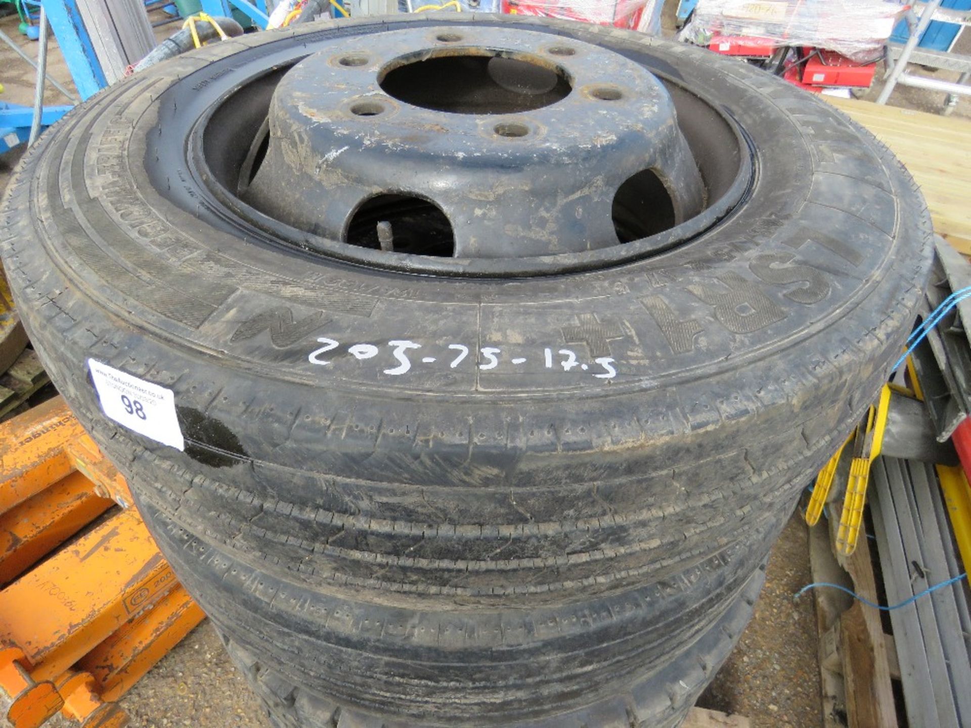 6no. 205-75/R17.5 lorry wheels and tyres - Image 2 of 3
