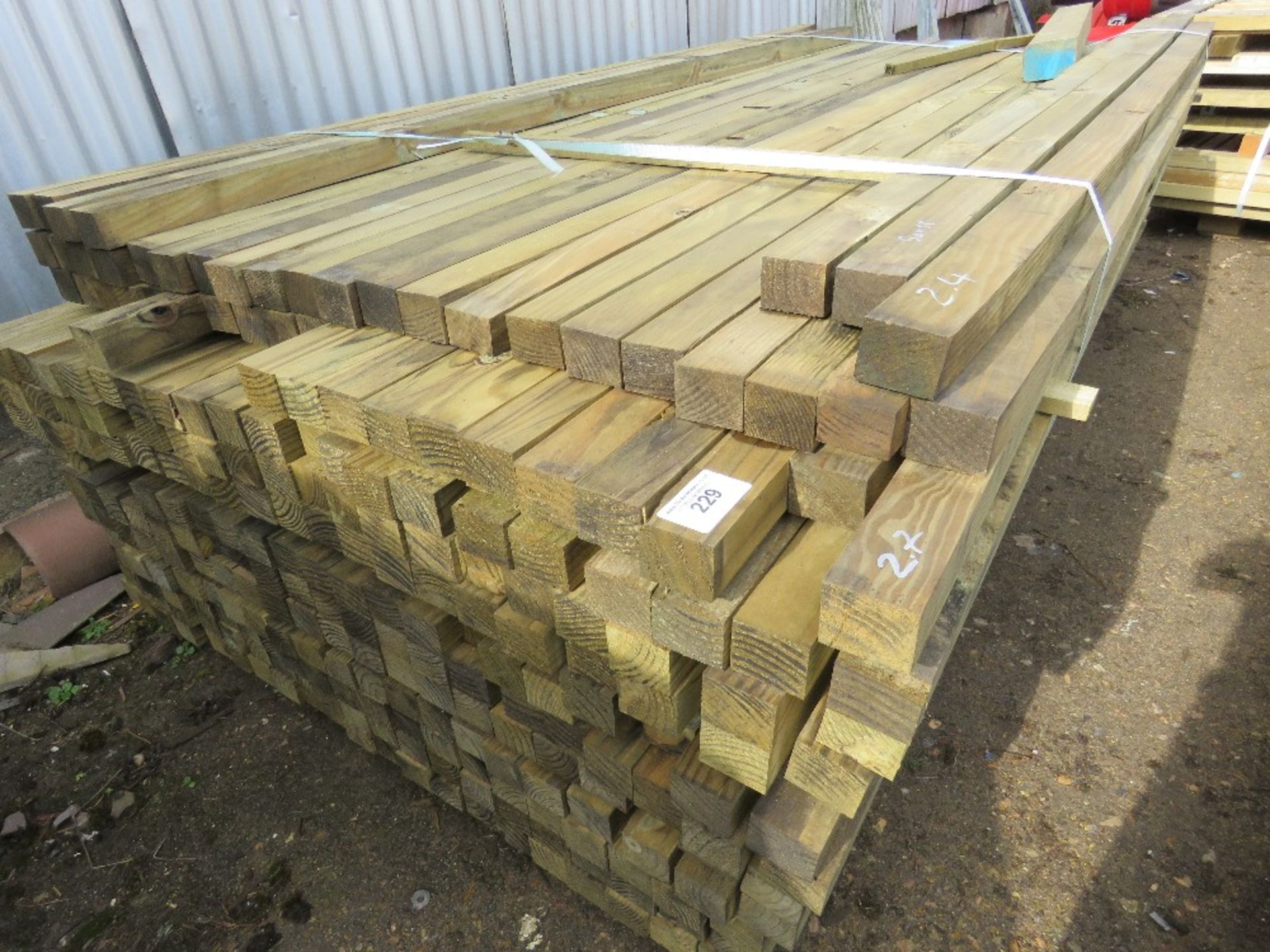 Large pack of timber posts, approx. 250no. in total, 50mmx 55mm