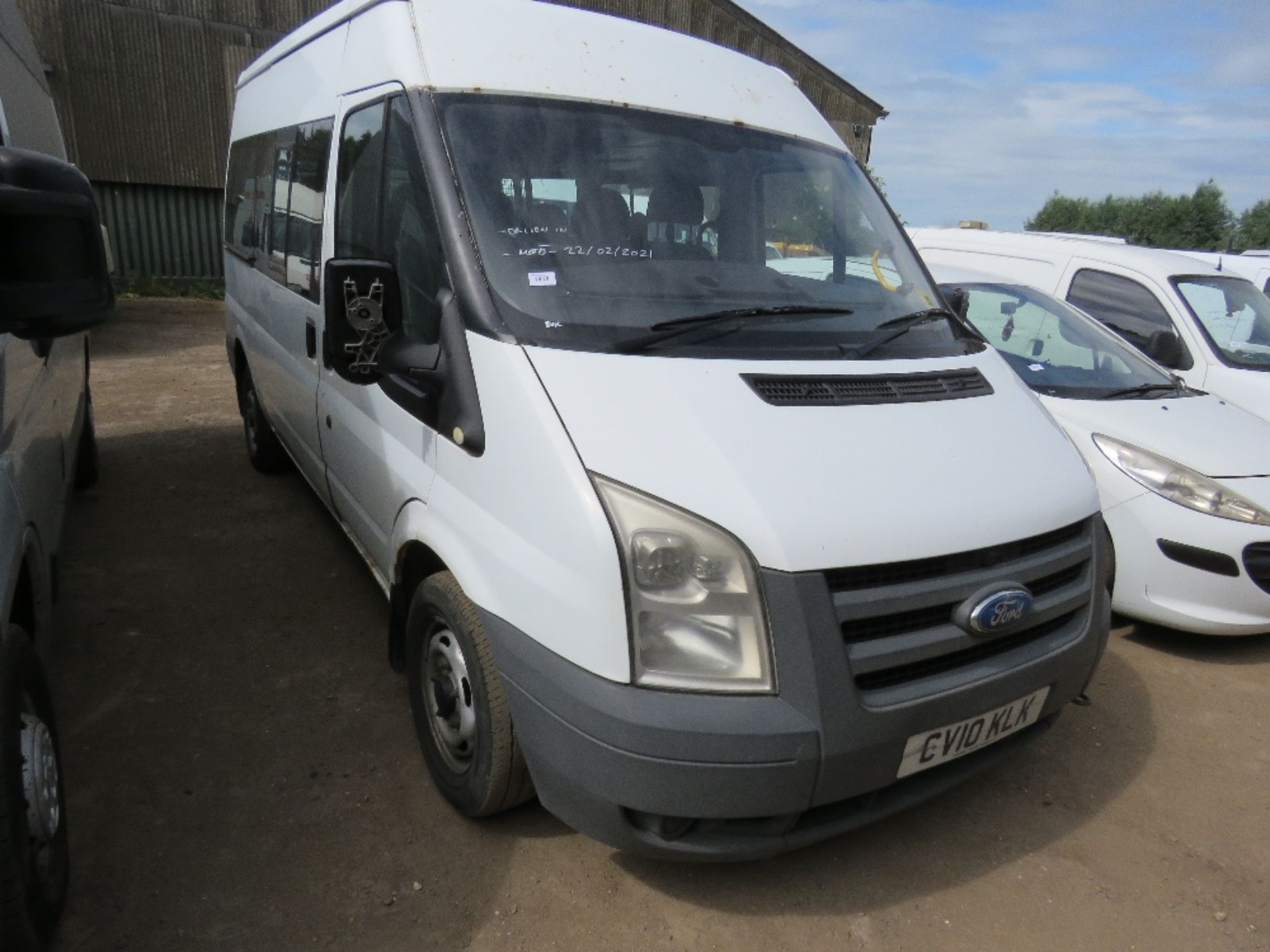 9 SEATER FORD TRANSIT MINI BUS WITH STORAGE BOOT REG: CV10 KLK TESTED TILL 22/2/21. DIRECT EX LOCAL