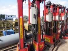 SET OF 4 X SOMERS PORTABLE COLUMN LIFT UNITS FOR COMMERCIAL VEHICLES, 7 TONNE RATED CAPACITY, EX COM