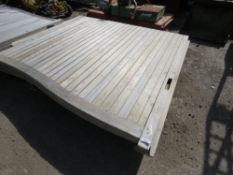 LARGE PAIR OF CURVED TOP COURTYARD TIMBER GATES TO SUITE 14FT OPENING APPROX