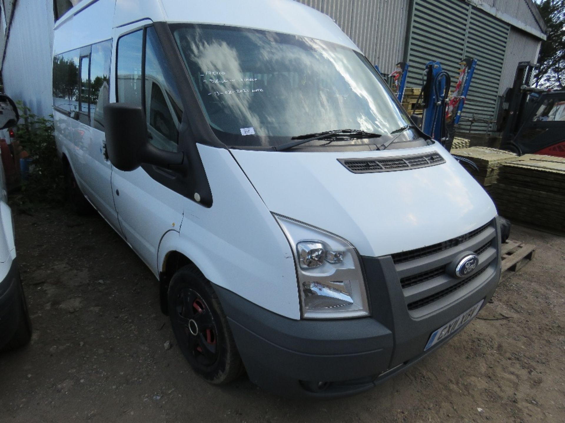 FORD TRANSIT 9 SEAT MINIBUS WITH REAR STORAGE AREA. REG:CX11XOV. TESTED TILL 13/03/2021. WITH V5. D